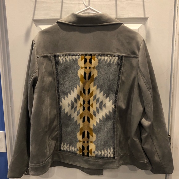 Philosophy Faux Suede Southwest Jacket 1X - Picture 1 of 12